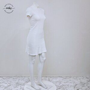 Theory Branteen Reverie Crew Knit Short Sleeve Unlined Mini Dress White Women P